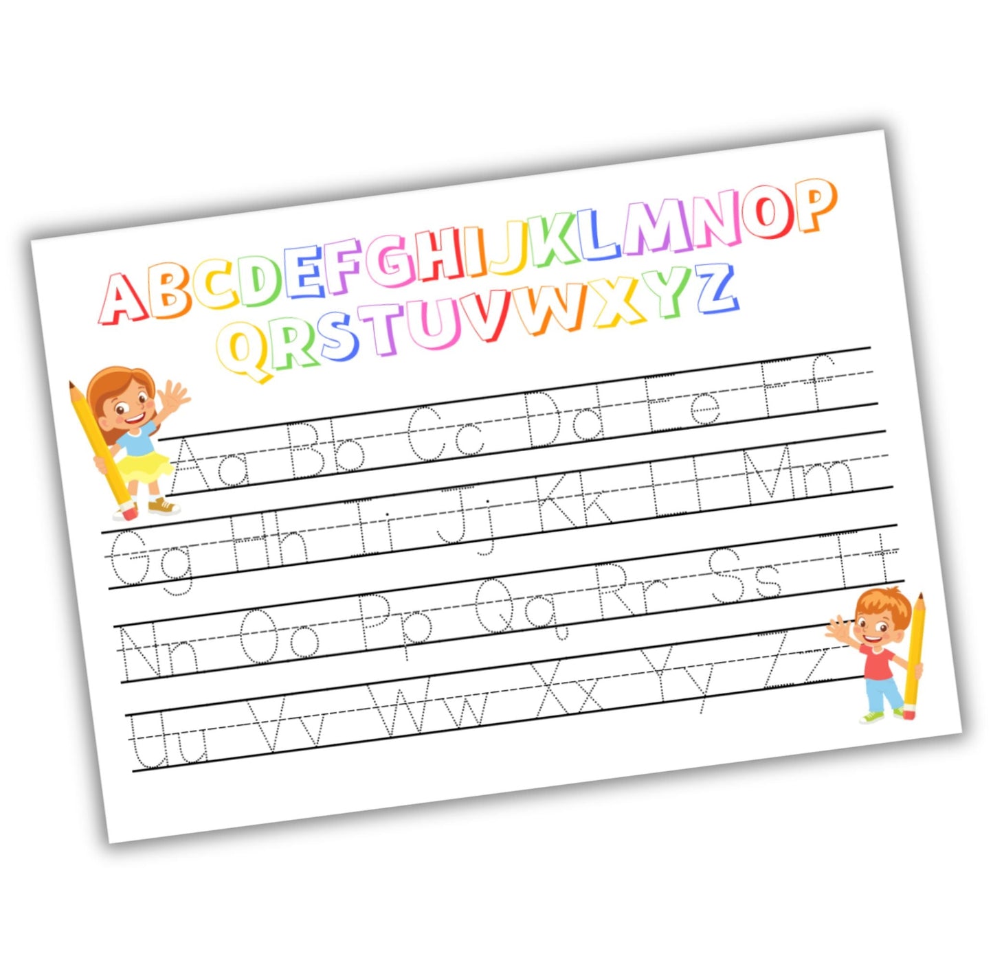 Printed & Shipped: Tracing Alphabet Letters Worksheets: Handwriting Practice