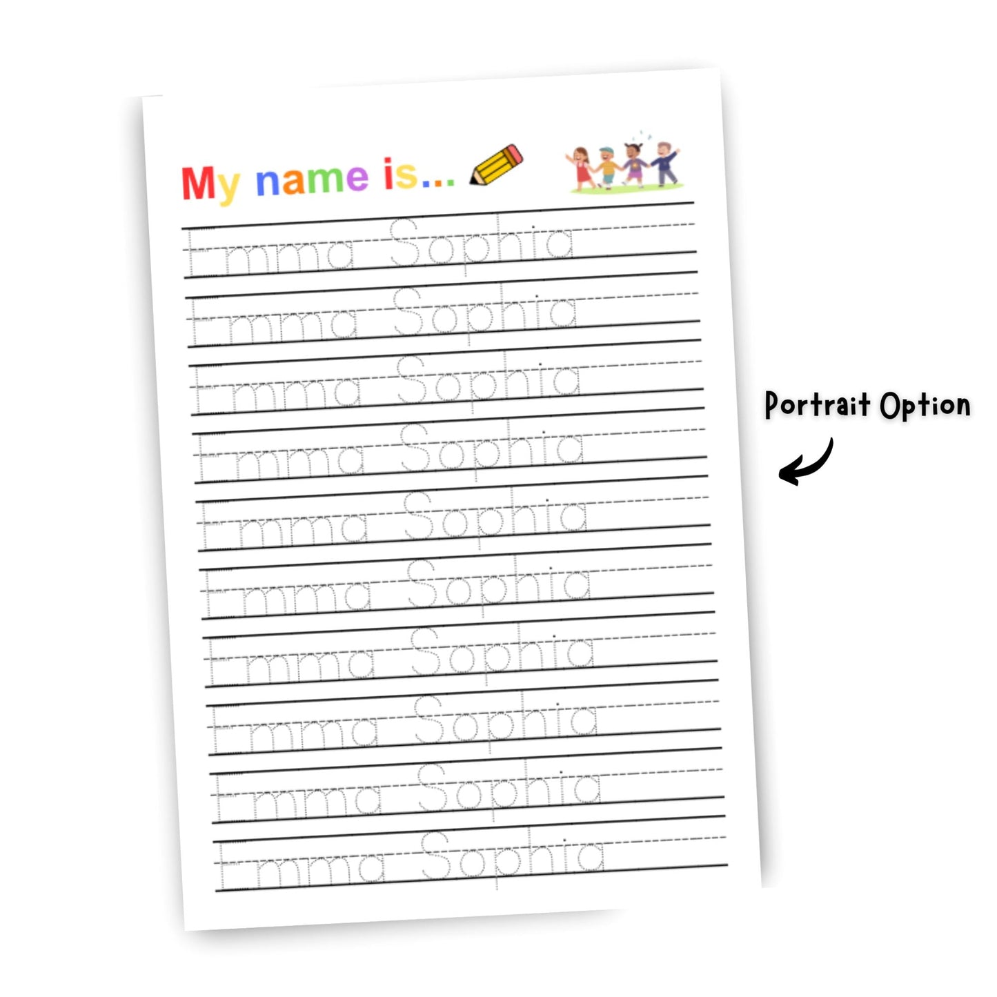 Printed & Shipped: Personalized Name Tracing Worksheets Handwriting Practice