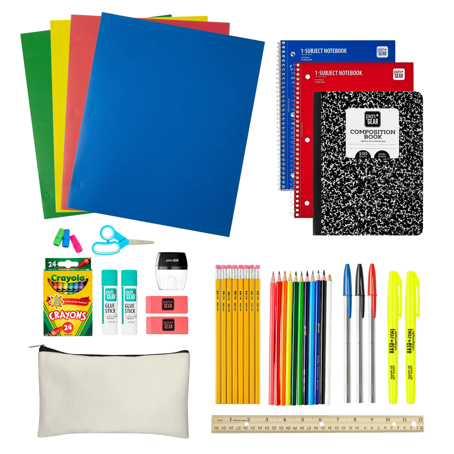 67 Pieces of School Supplies: School Essentials in One Kit for Students Grades K-12 - Back to School Supply