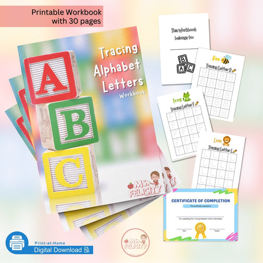 Digital Download: Tracing Alphabet Letters Workbook Only